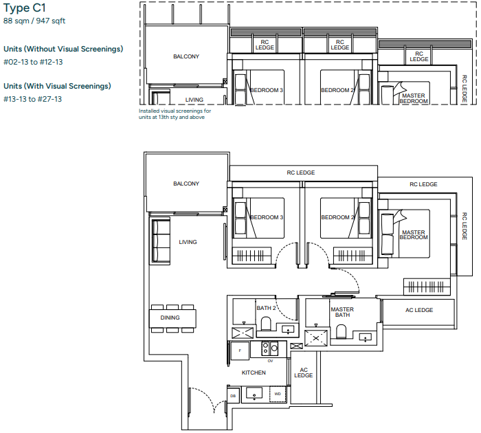 Hillhaven 3-Bedroom Floorplan